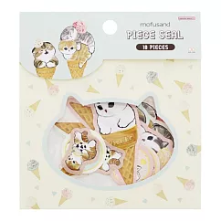 sun─star 日本製 mofusand 貓福珊迪 造型貼紙包 貼紙組 甜筒貓咪