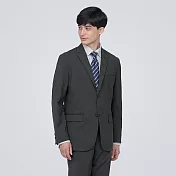 【MUJI 無印良品】男聚酯纖維輕鬆保養彈性西裝外套 XS 深灰