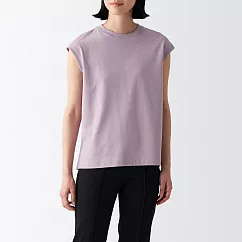 【MUJI 無印良品】女棉混涼感法式袖T恤 M 粉紫