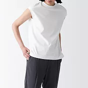 【MUJI 無印良品】女棉混涼感法式袖T恤 S 白色
