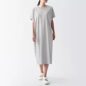 【MUJI 無印良品】女棉混涼感洋裝 XL 淺灰