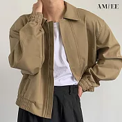 【AMIEE】率性百搭質感短版夾克外套(男裝/2色/M-2XL/KDCY-JK33) L 卡其