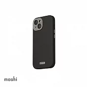 Moshi iPhone 15 Napa 皮革保護殼 午夜黑