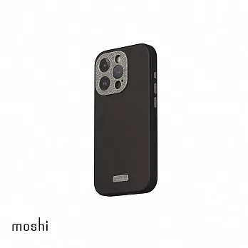 Moshi iPhone 15 Pro Napa 皮革保護殼 午夜黑