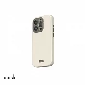 Moshi iPhone 15 Pro Napa 皮革保護殼 奶酒白