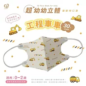 天心 立體3D 0-2歲超幼幼醫療口罩 30入/盒-工程車車