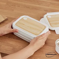 【THERMOcafe凱菲】不鏽鋼保鮮盒800ml(TCLB─800─WT) 白色木紋