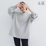 [衣途]慵懶風寬鬆休閒運動衛衣M-L(KDTQ-B711) M 灰色