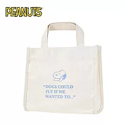【日本正版授權】史努比 帆布手提袋 便當袋/午餐袋 Snoopy/PEANUTS - 藍色款