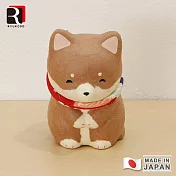 【RYUKODO龍虎堂】日本手工製和紙開運擺飾-彎腰柴犬 -茶色