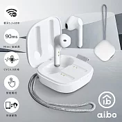 aibo 美型真無線 TWS 藍牙5.3耳機麥克風(掛繩款)  白色