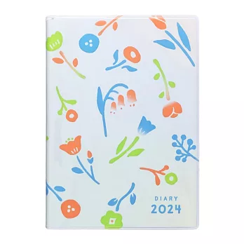 【Mark’s】2024 方格週記事手帳B6 ‧ 可愛小花-藍色