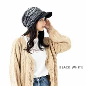 日本 QUEENHEND 抗寒保暖抗UV防曬個性帽042 黑白色