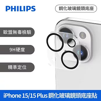 PHILIPS iPhone15系列 鋼化玻璃鏡頭底座貼 保護貼 保貼  iPhone15/15Plus