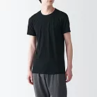 【MUJI 無印良品】男棉混保暖圓領短袖T恤 M 黑色