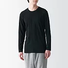 【MUJI 無印良品】男棉混保暖圓領長袖T恤 XL 黑色