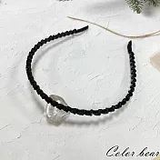 【卡樂熊】韓版水晶閃耀繞線造型髮箍(五色)- 黑色