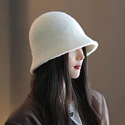 日本 BEAUTYJAPAN 毛絨保暖時尚百搭漁夫帽盆帽 BJ2126  白色
