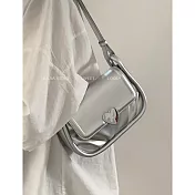 O-ni O-ni新款精選優質日韓軟皮革時尚摺皺高級感小方包(品質保證)(bag-3903) 銀色