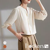 【Lockers 木櫃】秋季索菲斯爾雪紡上衣 L112091801 M 杏色M
