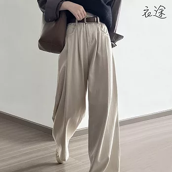 [衣途]休閒復古高腰牛仔褲S-XL(KDPQ-B009) L 太空灰