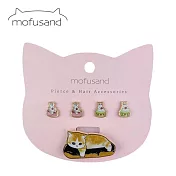 【日本正版授權】貓福珊迪 耳環髮圈組 針式耳環 飾品/髮束/髮飾 mofusand - 粉色款