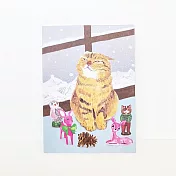 萬用卡-Cat in the Wonderland 雪景泰比貓 淡藍灰