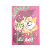 萬用卡-Pets’ Blessing/柴犬貓咪禮物盒 桃紅色