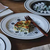 【日本AWASAKA】Antico Flower花坊 陶瓷義大利麵餐盤24cm ‧ 花叢秘境