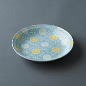 【SANGO】自然花草 陶瓷深盤22cm ‧ 藍