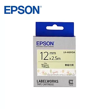 EPSON LK-4XBYDA C53S654485(春暖花開12mm)白黑