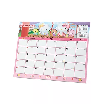 Sanrio 2024 單頁立架式桌曆 月曆 行事曆 Hello Kitty