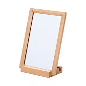 【MUJI 無印良品】木製桌上鏡/淺棕鏡子