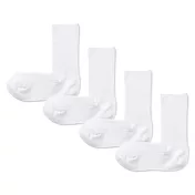 【MUJI 無印良品】女棉混螺紋直角襪四雙組23-25cm 白色