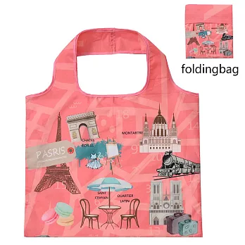 【素包包】大都會城市可折疊環保肩背購物袋 _巴黎