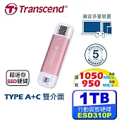 創見 Transcend ESD310 1TB Type A+C 雙接頭 外接式SSD固態硬碟 ESD310P 粉