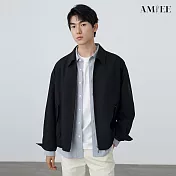 【AMIEE】挺版翻領雙拉鍊夾克外套(男裝/KDCQ-9570) L 黑色