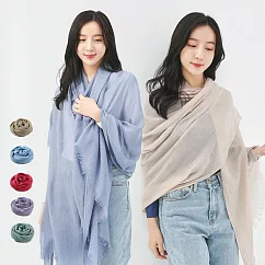 【KISSDIAMOND】韓系INS素面棉麻披肩圍巾(KDM─A007) F 藍灰