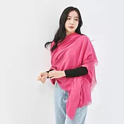 【KISSDIAMOND】韓系INS素面棉麻披肩圍巾(KDM-A007) F 玫紅