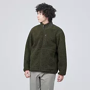 【MUJI 無印良品】男聚酯纖維絨毛刷毛外套 XL 卡其綠