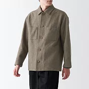 【MUJI 無印良品】男聚酯纖維彈性起毛襯衫式外套 XL 摩卡棕