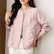 【MsMore】 棒球服外套夾克短版立體高級感顯瘦長袖# 119819 XL 粉紅色