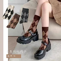 JDS.SOCKS 復古菱形格棋盤格襪子 * (三雙入)