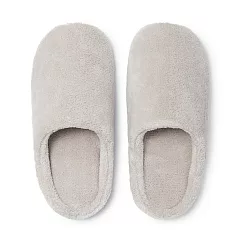 【MUJI 無印良品】暖纖毛室內拖鞋/L米灰
