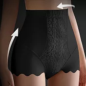 【KISSDIAMOND】美型高腰塑形收腹蠶絲塑身內褲(KDW-6340) XL 黑色