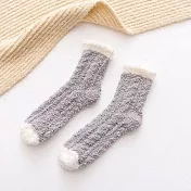 【AMIEE】甜軟棉花糖珊瑚絨中筒襪(KDG-5195) FREE 灰色