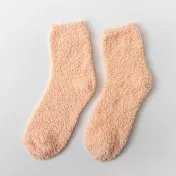 【AMIEE】多巴胺柔軟糖果珊瑚絨中筒襪(KDG-002) FREE 淺桔