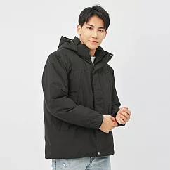 【KISSDIAMOND】絕對禦寒保暖羽絨棉衝鋒外套(男女同款/KDFJ─1999) L 黑色