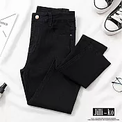 【Jilli~ko】通季款修身顯瘦小腳高彈牛仔褲 M-XL J10262 M 黑色