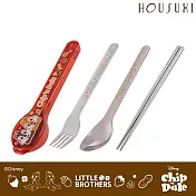 【HOUSUXI舒希】迪士尼奇奇蒂蒂系列-316不鏽鋼餐具三件組